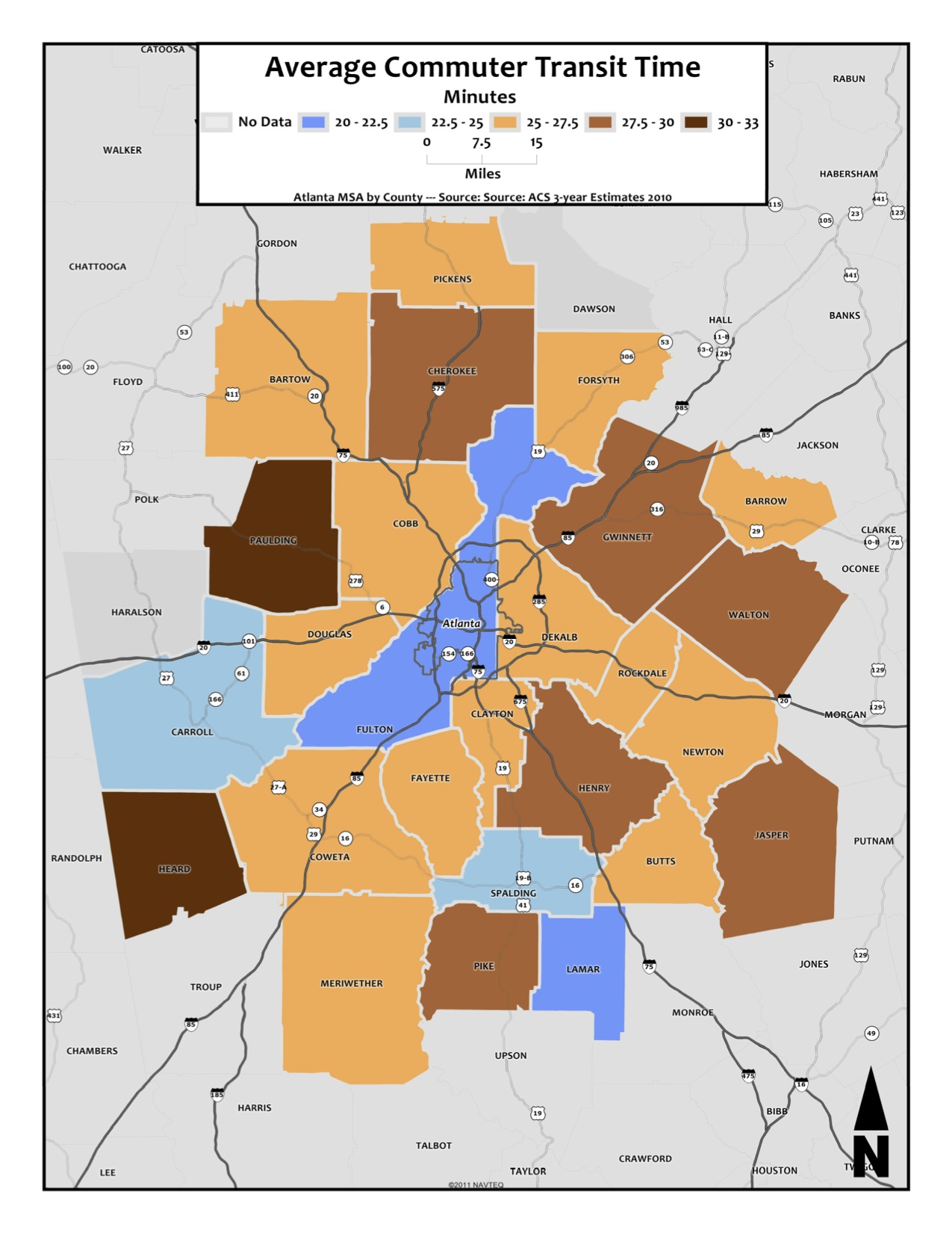 Commuter Travel Time All Modes – metro counties
