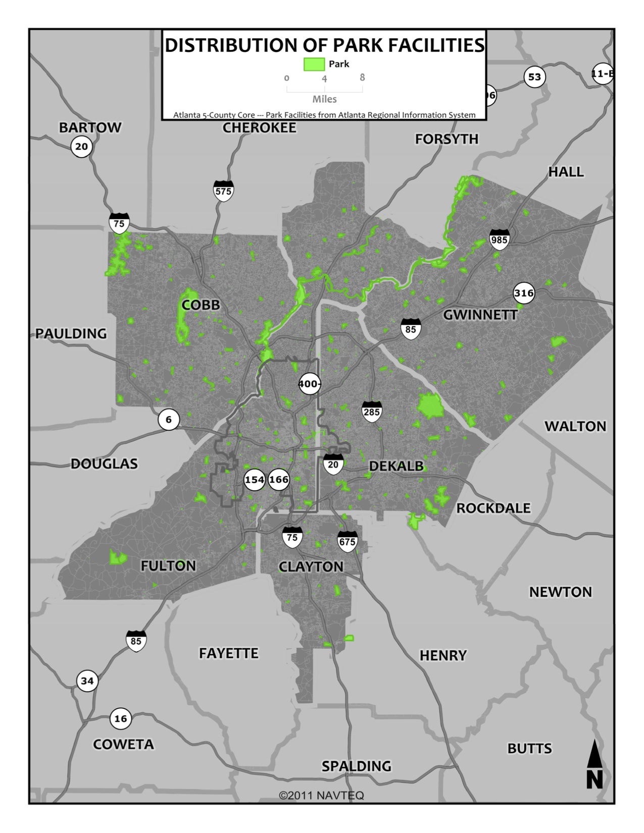 Distribution of Parks & Greenspace