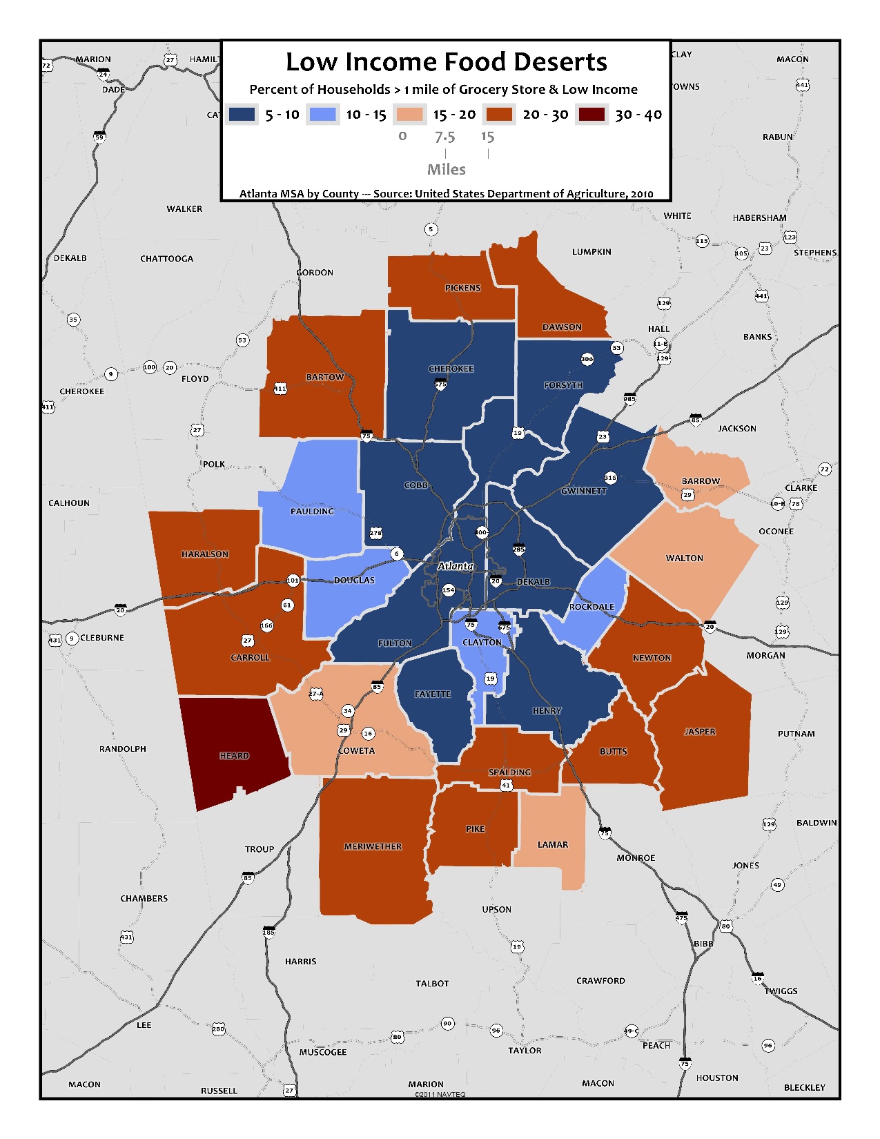 Low Income Food Deserts – metro counties