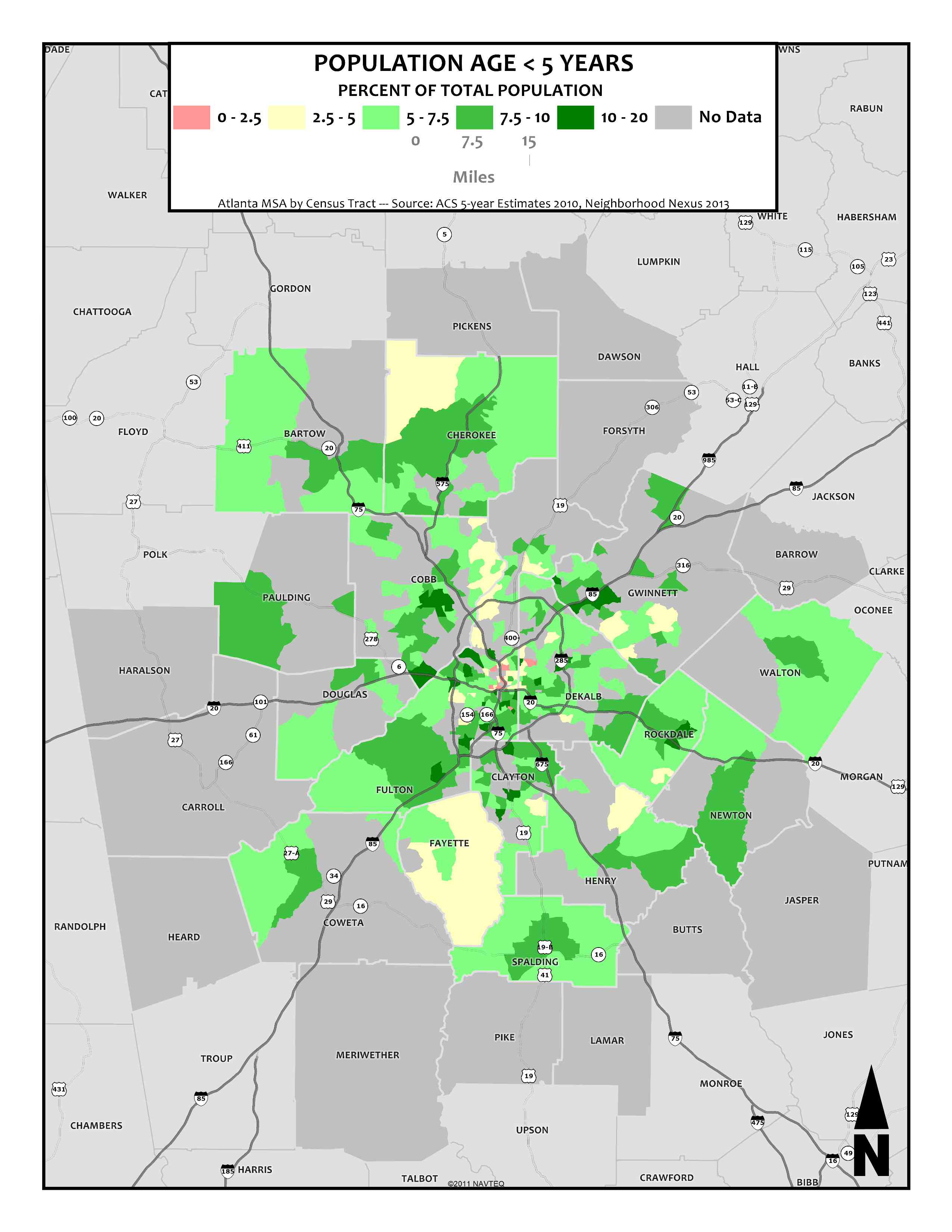 Population Age < 5 Years - metro tracts