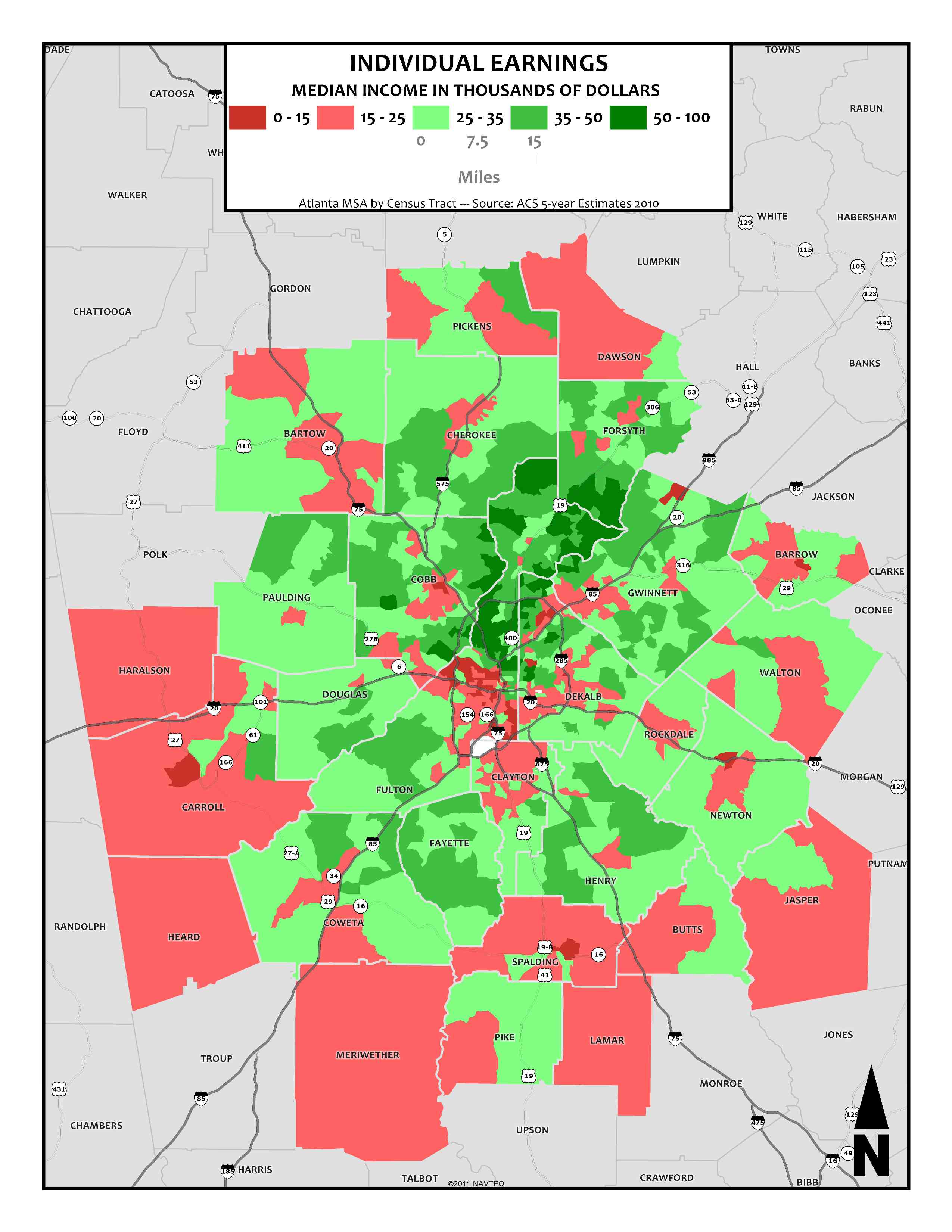 Income: Individual Earnings, 2010 – metro tracts