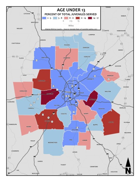 Age Under 13 Percent of Juveniles