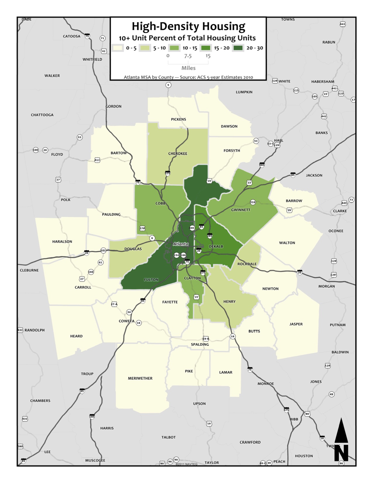 High Density Housing Prevalence – metro counties