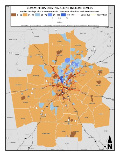 SOV Median Income with Transit