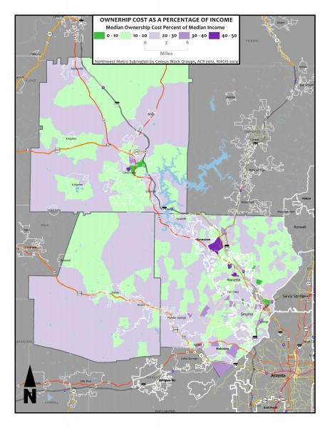 Ownership Costs as a Percentage of Income - Northwest Metro block groups1