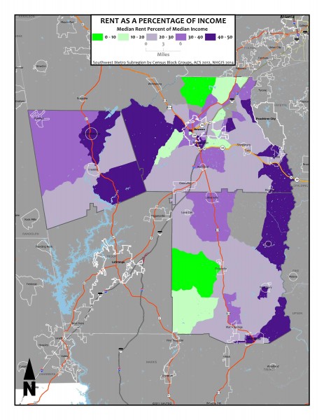 Rent as a Percentage of Income - Southwest Metro block groups1